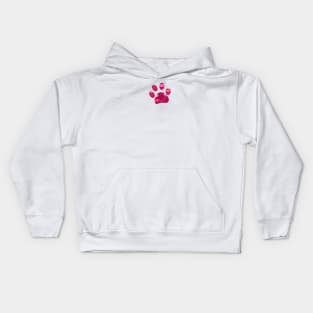 Paw print with lips. Valentine's day Kids Hoodie